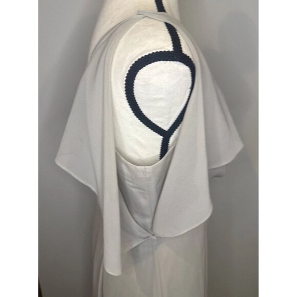 Jenny Yoo Collection Womens Taupe Flutter Sleeve Raw Hem Midi Dress Sz 12 - Picture 4 of 15